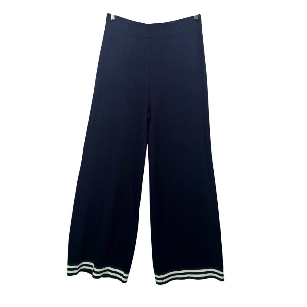 Caroline Constas Wide Leg YachtClub nautical pants knit preppy money sz M